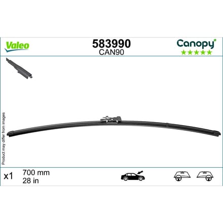 Wisserblad VALEO Canopy 583990, 700mm, Voor, 1 Stuk
