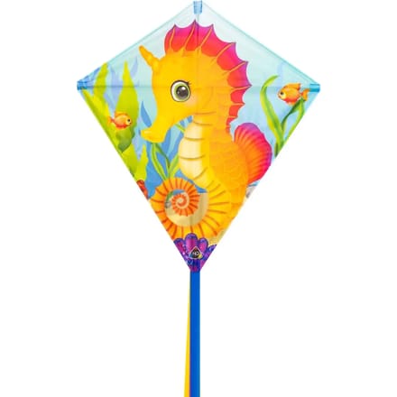 Kindervlieger HQ Eddy Seahorse 100055 Geel 68 x 68 cm + 200 cm staart