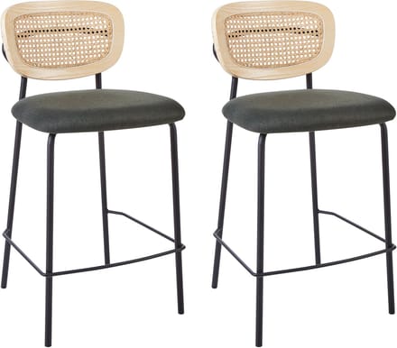 MAYETTA - Barkruk set van 2 - Donkergroen - Polyester