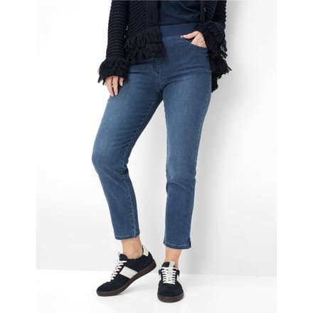 Raphaela by Brax Dames Jeans  Style PAMINA 6/8 STONED SLIGHTLY USED, denim blauw regular, maat 40