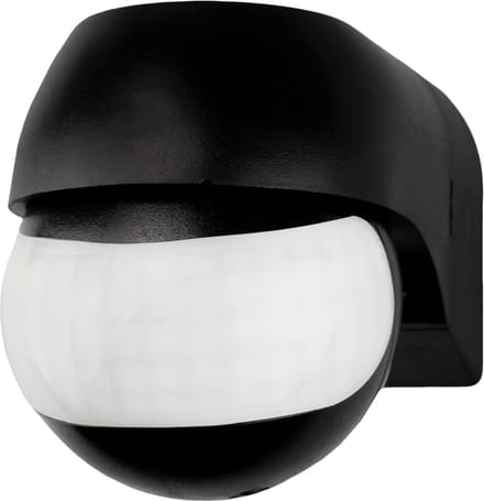 Ledvion - Bewegingsmelder Zwart - Opbouw - Schemerschakelaar - IP44 - 180° - Bereik 12m -Lichtsensor