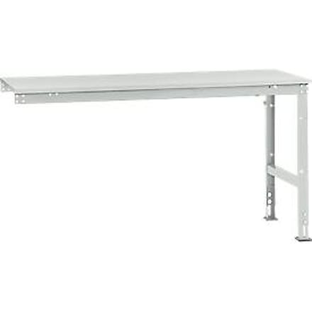 Manuflex AU6081.7035 Werk aanschuiftafel universele standaard met melamine schijf, bxdxh = 1750 x 800 x 760-870 mm Grijs-wit (RAL 7035)