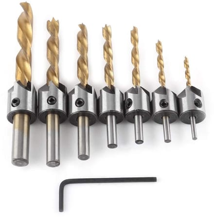 Countersink Boor Set van 10 Stuks voor Houtbewerking, Plastics en Metaalbewerking met Inbussleutel
