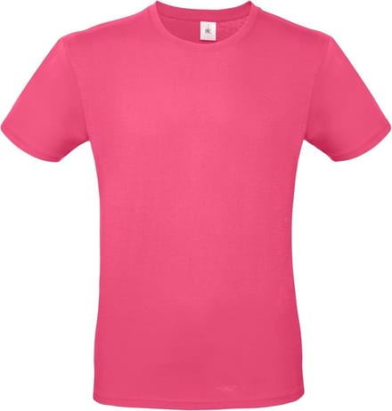 B&C Basic T-shirt - roze - ronde hals - heren - katoen - 145 grams S