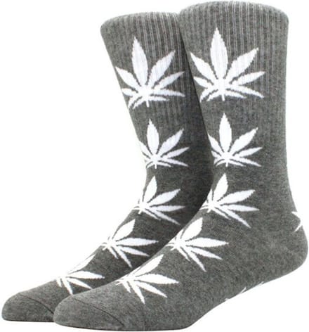 Wietsokken - Cannabissokken - Wiet - Cannabis - grijs-wit - Unisex sokken - Maat 36-45