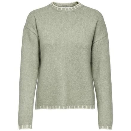Jacqueline de Yong Trui Jdysilja L/s On Contrast Pullover K 15361187 Seagrass/sandshell Dames Maat - S