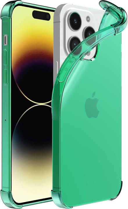 Smartphonica iPhone 14 Pro transparant shockproof siliconen hoesje met stootrand - Groen geschikt voor iPhone 14 Pro