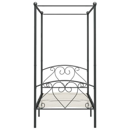 vidaXL - Hemelbedframe - metaal - grijs - 100x200 - cm