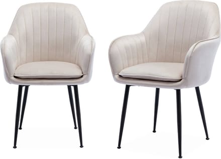 sweeek - Velours fauteuils shella, b 57 x d 59 x h 84,5 set van 2