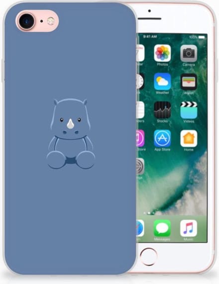 iPhone SE 2022 | SE 2020 | 8 | 7 Telefoonhoesje met Naam Baby Rhino