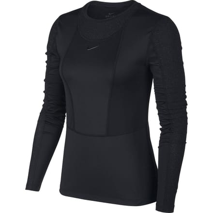 Nike - Maat M W Np Ls Warm Hollywood Top Dames Sporttrui - Black/Clear