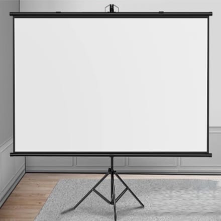 Projectiescherm met standaard - Draagbaar scherm - Films kijken - Snelle installatie - 16:9 formaat - Wit