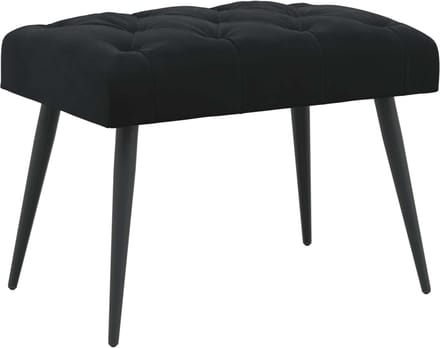 vidaXL - Bank - met - knopen - tufting - Zwart - 60 - x - 40 - x - 45 - cm - Fluweel