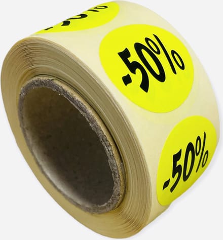 Etiketten Rond 27 mm Fluor Geel 50%