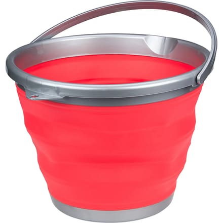 Abbey Camp Opvouwbare Emmer - 15 Liter - Koraal/Grijs - Met Handvat - Compact Opvouwbaar