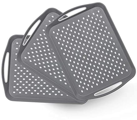 Antislip Dienbladen met Handgrepen - 3 Stuks XL Rechthoekig Voedseldienblad