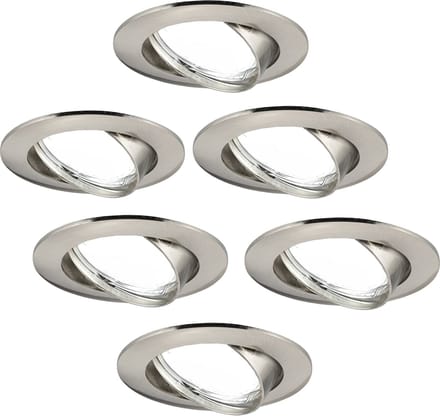 Ledvion - 6X LED Inbouwspot Amsterdam - RVS - Dimbaar - 3W - 6500K - Ø82 mm