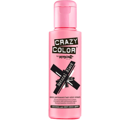 Crazy Color Semi-Permanent Hair Color Cream 32 Natural Black 100ml
