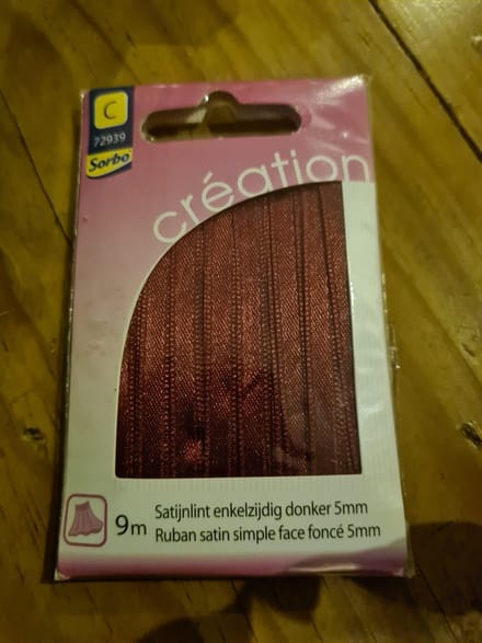 9m satijnlint enkelzijdig donker 5mm Sorbo