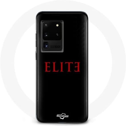 Coque - Samsung - Galaxy S20 Ultra Elite - Logo Rouge - Fond Noir - Protection Rigide noir