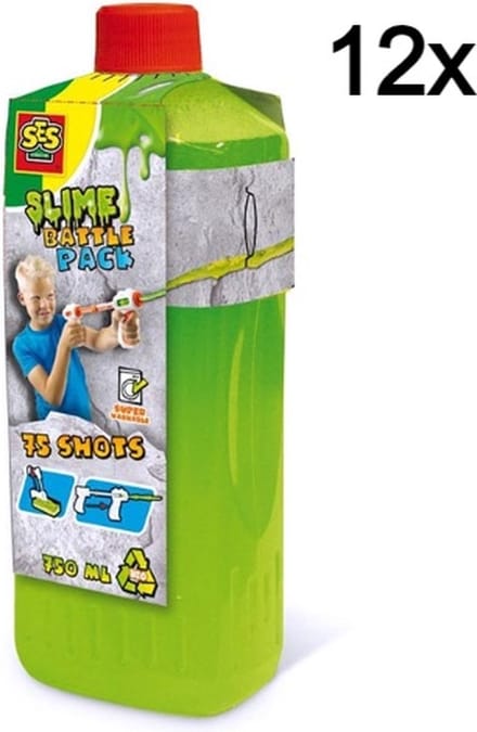 Ses 12stuks slime battle navulling – neon groen 750ml
