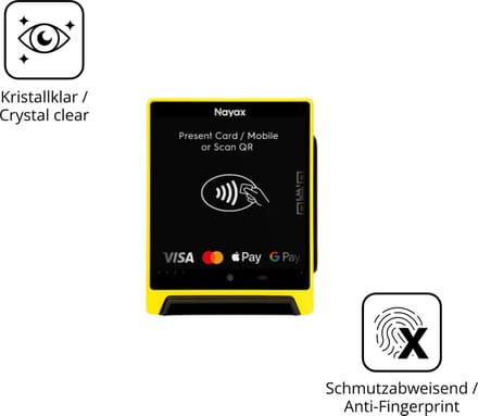 dipos – 2x Pantserfolie geschikt voor Nayax VPOS Media 4 | 9H Screenprotector