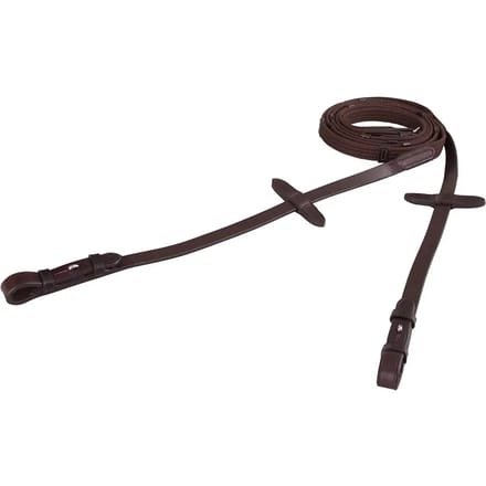 Teugel linnen 19mm blind/ronde gesp Brown - Full | Bruin | Teugels paard