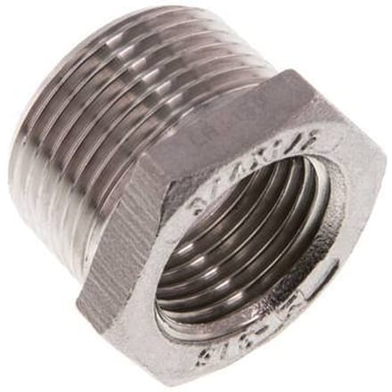 R 3/4'' x Rp 1/2'' M/F RVS Verloopring 16 Bar [2 Stuks]
