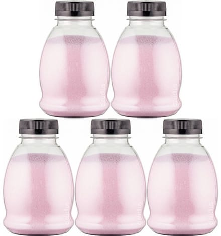 Scrubzout Rozen - 375 gram - Fles met zwarte dop - Set van 5 stuks - Hydraterende Lichaamsscrub