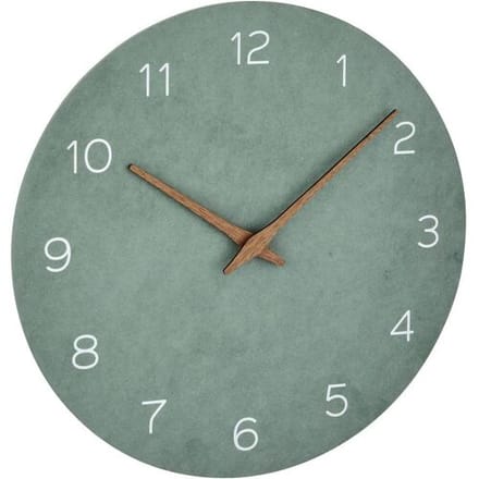 TFA Dostmann 60.3054.04 - Wandklok - Analoog - Rustig loopwerk - Houtlook - Hout - MDF - Jade groen - Bruin - 30 cm ø