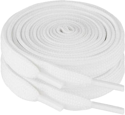 LIVIA HOME- Veters 130 cm - Platte Veters - Wit - Polyester - Robuust - Duurzaam - Schoenveters