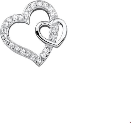 hanger hart zirkonia zilver gerhodineerd