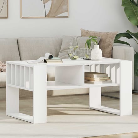 vidaXL - Salontafel - Wit - 92 - x - 49,5 - x - 45 - cm - Bewerkt - hout