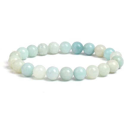 Bixorp Gems Amazoniet Edelstenen Armband - Gepolijste Edelsteen Kralenarmband - 20cm