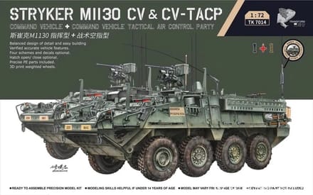 Border Model Modelbouwpakket Militaire voertuigen - TK7014 M1130 Stryker CV - CV-TACP - 2 Amerikaanse Pantservoertuigen Plastic - 1:72 - Modelbouw