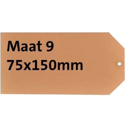 Label karton nr 9 200gr 75x150mm chamois 1000 stuks