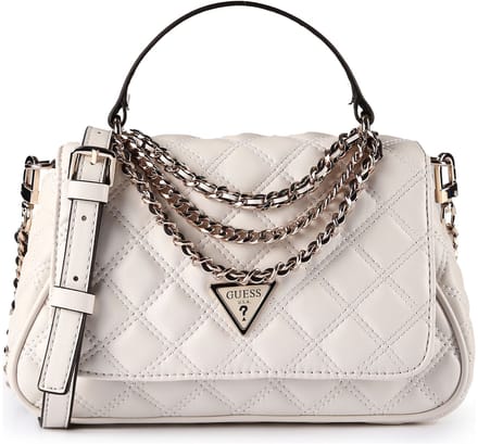 GUESS schoudertas handtas Giully II Top Handle Flap Bag Cream White crème