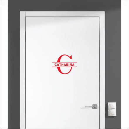 Deursticker Met Naam -  Catherina - Rood