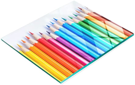 Multifunctioneel decoratief glazen keukenbord voor kleurpotloden 60x52 cm