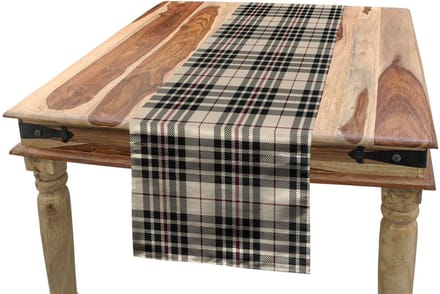 ABAKUHAUS tafelrunner – tartan heraldiek – 40x180 cm – beige