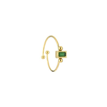 Bijoutheek Ring (Sieraad) Vierkante Steen Balls One Size