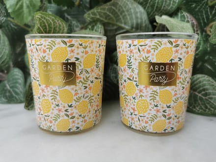 set van 2 Geurtheelichtjes Garden party primerose petals & camelia