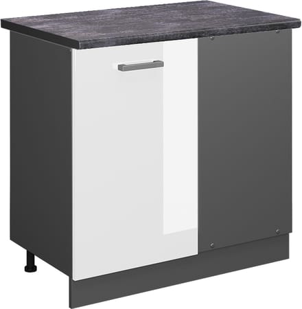 Vicco R-Line Hoekkast – 86 cm, WB Antraciet Wit Hoogglans