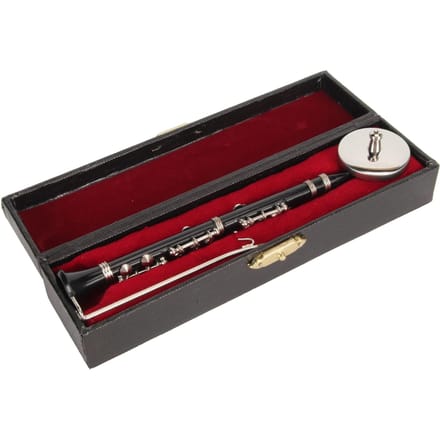 Miniatuur Klarinet Model Speelgoed met Standaard en Koffer Klarinet Model Display Muziekinstrumenten Thuis brown