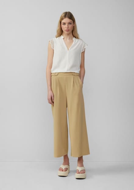 Hoge taille jersey interlock culotte broek voor dames QS