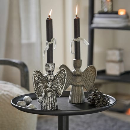LOBERON Kaarsenhouder set van 2 Auvine grijs/antiek zwart