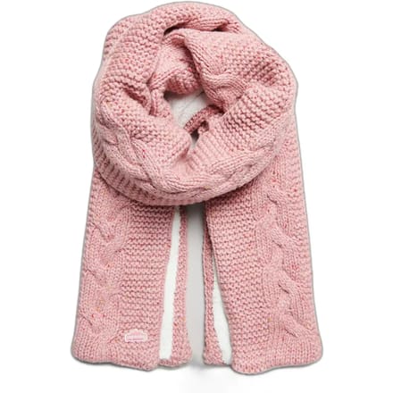 Superdry Gebreide Sjaal met Kabelpatroon Roze Grootte: 1SIZE