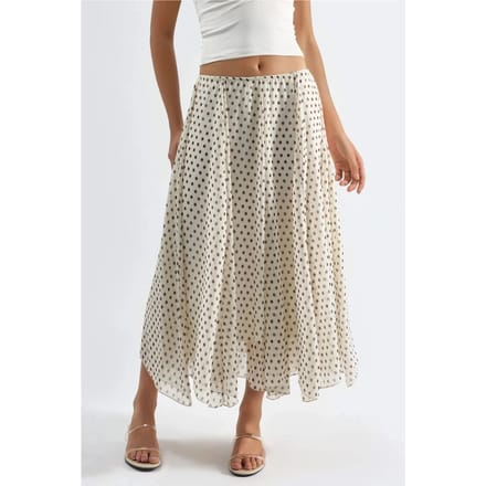Hoge Taille Polkadot Maxi Rok