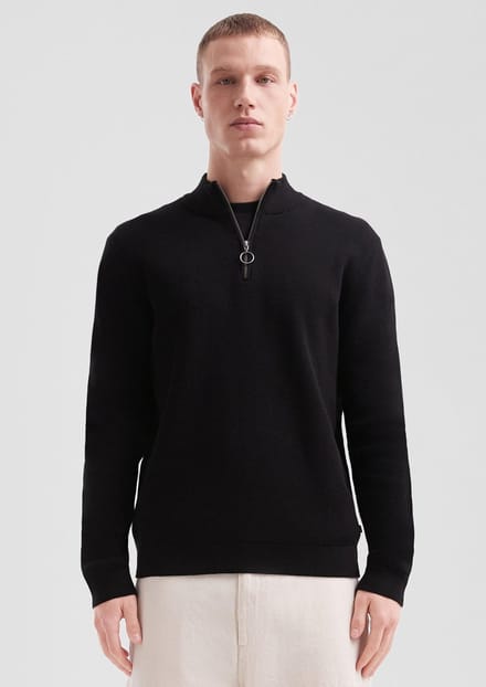 Q/S designed by - Heren pull - Maat L - Mannen - ZWART - katoen