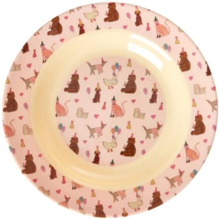 Rice kinderbord diep rond lavender animal print